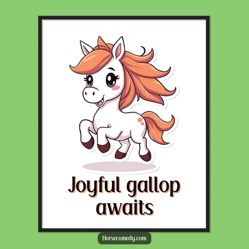 Funny Horse Poster: Decorate Your Space with Prancing Joy!
