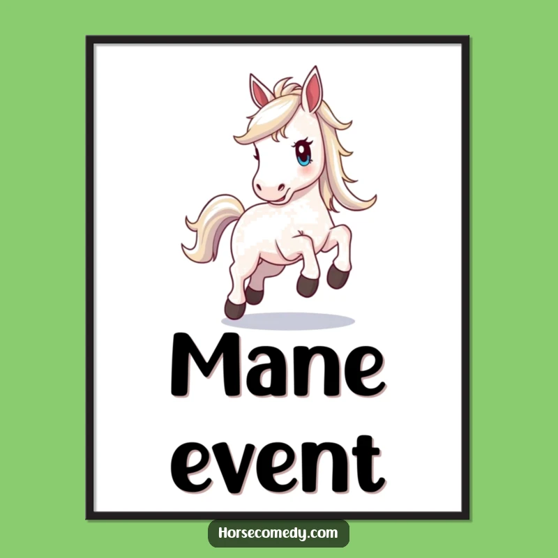 Funny Horse Shimmering Mane Poster: Decorate with Excitement and Radiance