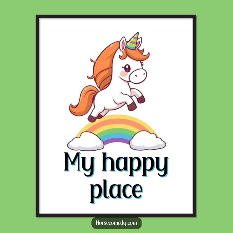 Funny Party Horse Poster - Whimsical Humor Gift for Magical Walls!