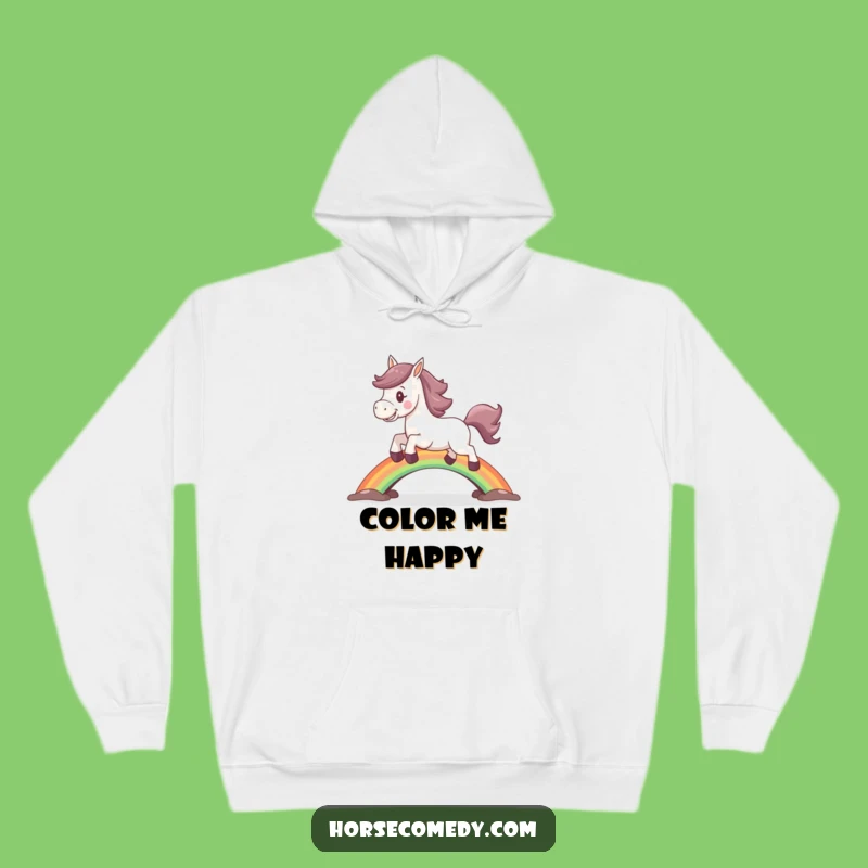 Cozy Funny Horse Rainbow Hoodie: Warmth and Wonder, Perfect Funny Gift