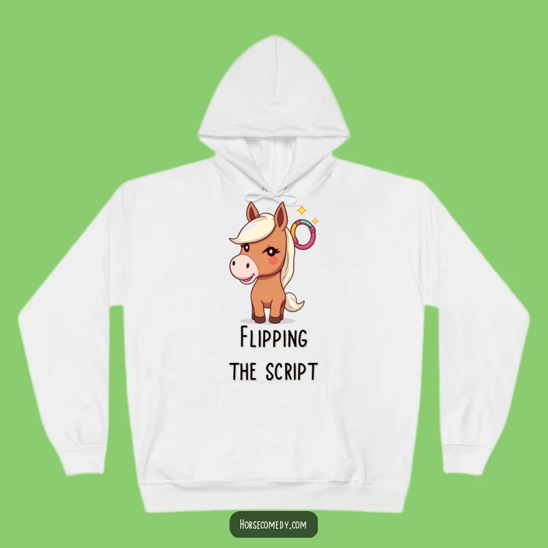 Cozy Funny Horse Hoodie: Playful Horseshoe Toss for Warmth