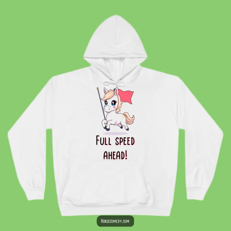 Funny Horse Flag Hoodie - Cozy Up with Spirited Galloping Fun