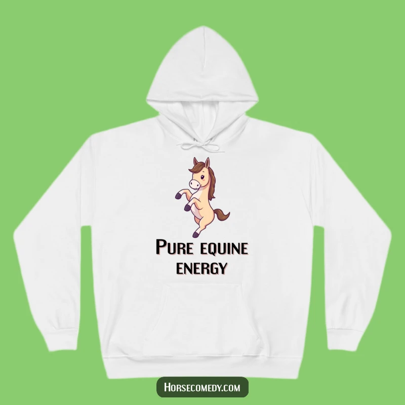 Funny Horse Kicking Legs Spinning Hoodie - Cozy Equine Funwear
