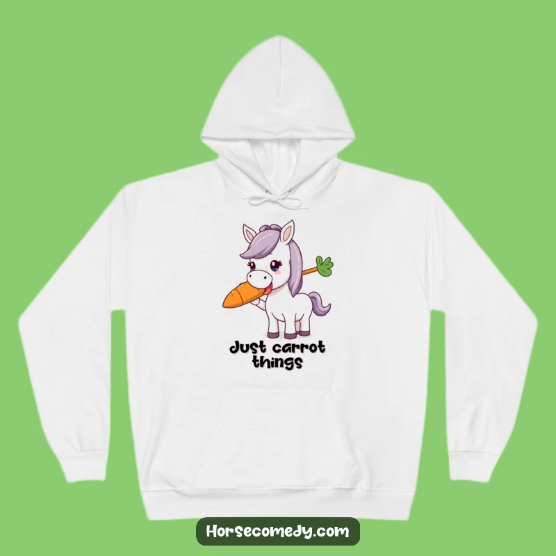 Funny Horse Munching Carrot Hoodie: Cozy Comfort for Equine Fans