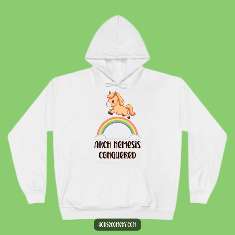 Funny Horse Rainbow Arch Hoodie: Cozy Up in This Adorable and Cheerful Sweatshirt
