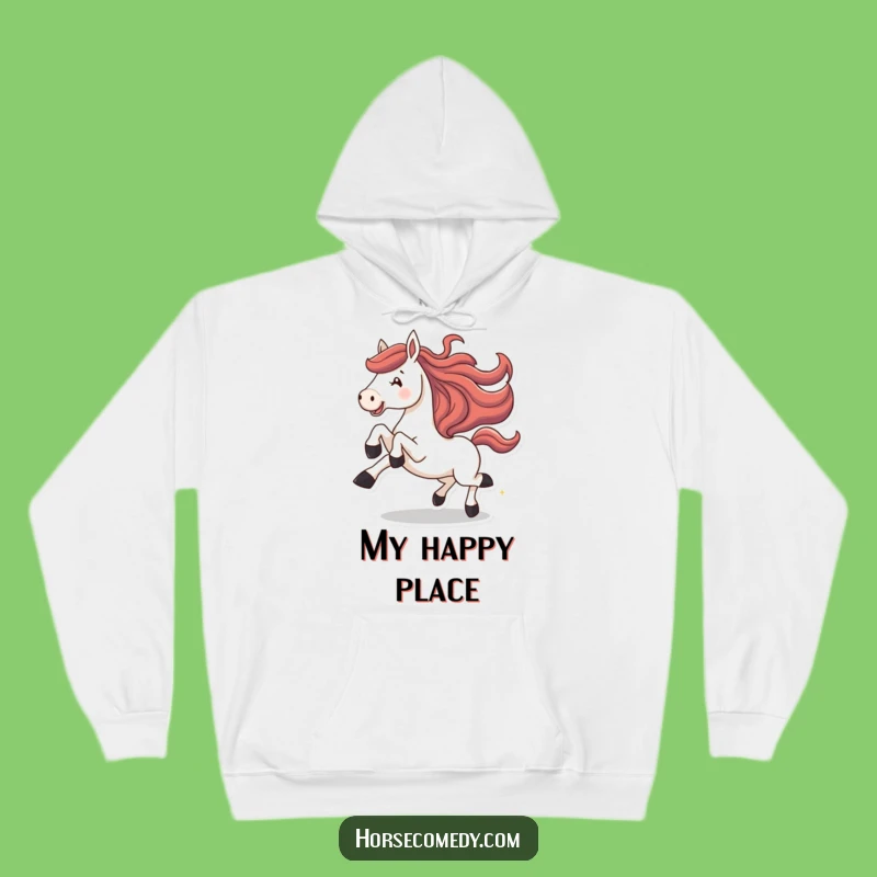 Cozy Funny Galloping Horse Hoodie: Joyful Kicking Design, Ultimate Funny Gift