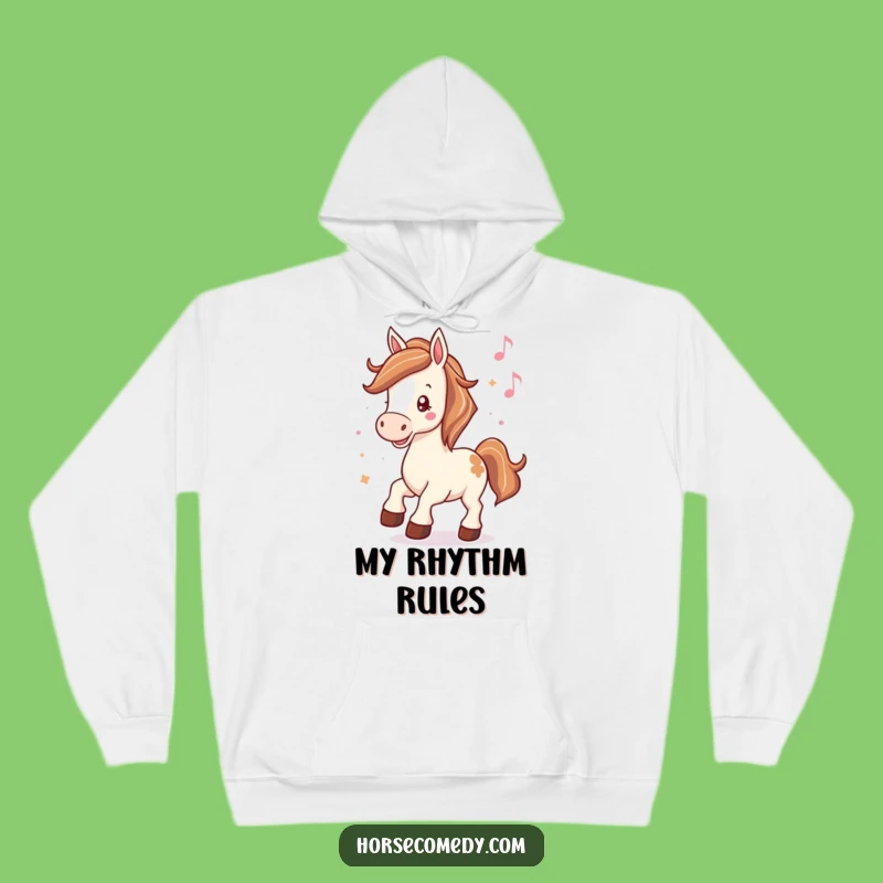 Cozy Funny Horse Hoodie: Dancing to Music for Warmth