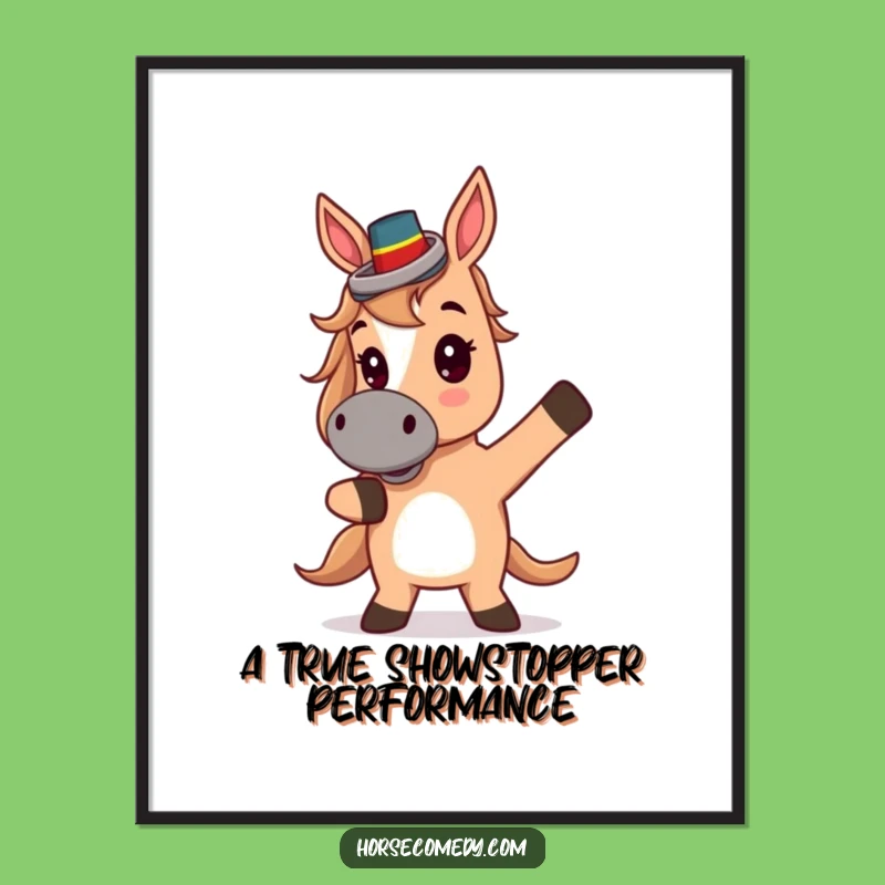 Free Printable Funny Horse Top Hat Wall Art - Theatrical Downloadable Decor Gift