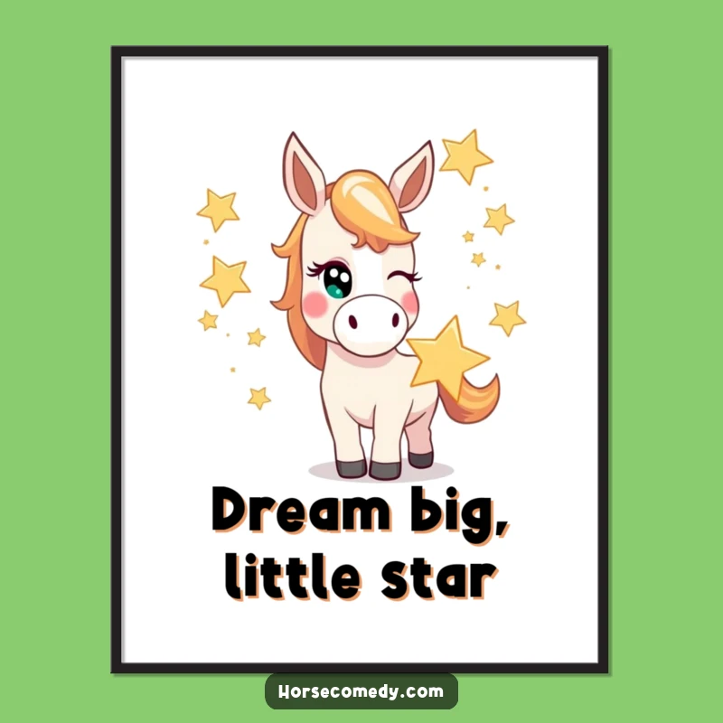 Free Printable Wall Art: Horse Juggling Stars, Funny Downloadable Decor