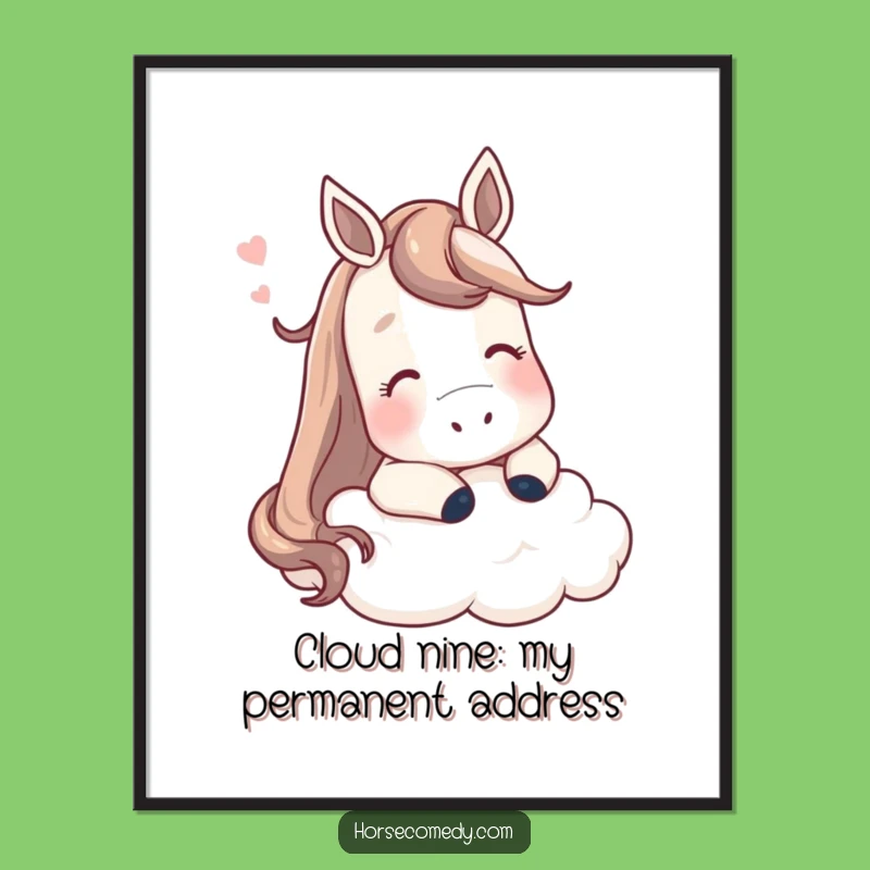 Free Printable Horse Wall Art: Funny Equine Cloud Dream Downloadable Decor for Serene Spaces