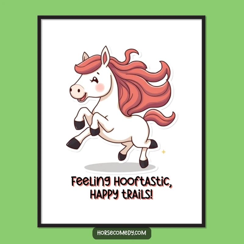 Free Printable Wall Art Funny Horse Gallop Kicking Downloadable Decor
