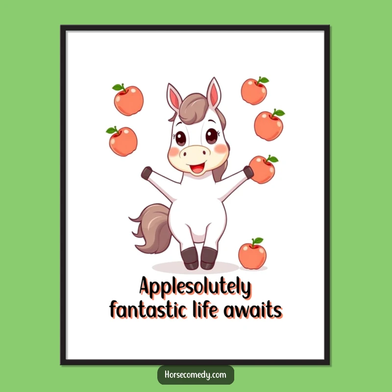 Free Printable Wall Art: Juggling Horse, Funny Downloadable Decor for Your Home!