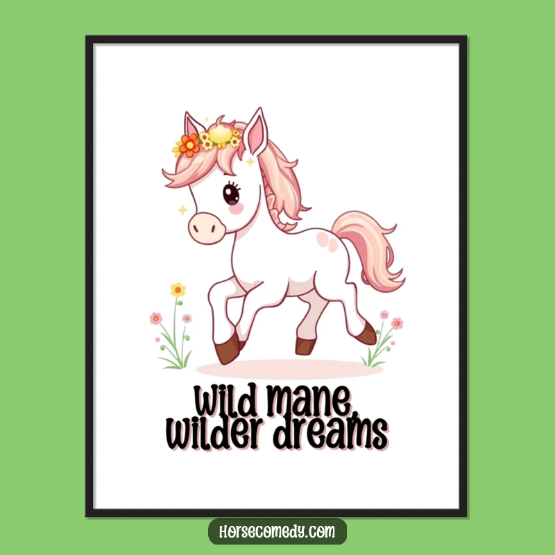 Free Printable Wall Art: Prancing Foal - Funny Cute Downloadable Decor