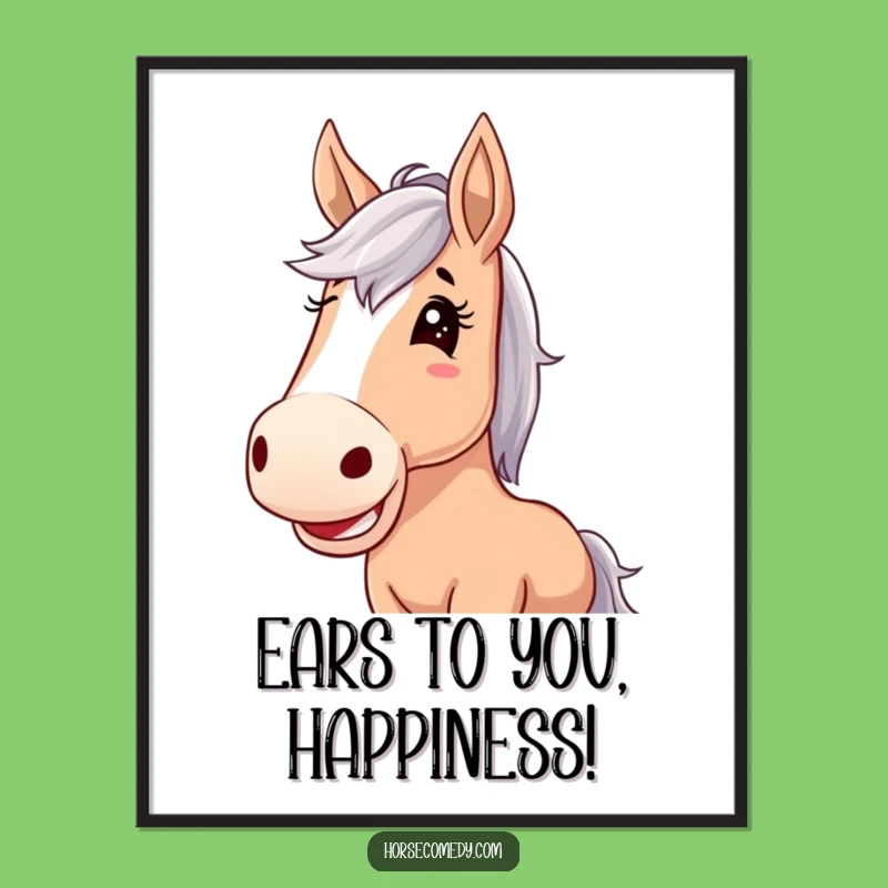 Funny Free Printable Wall Art: Giggle Horse Floppy Ears, Quirky Downloadable Art for Your Walls!