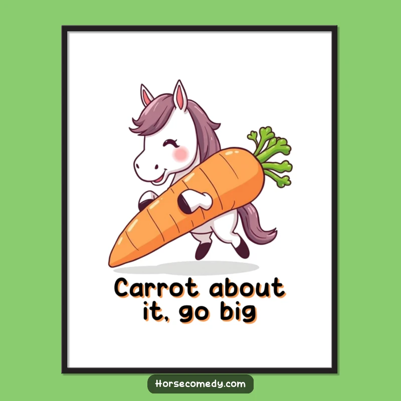 Funny Free Printable Wall Art: Tripping Horse & Giant Carrot, Quirky Downloadable Decor!