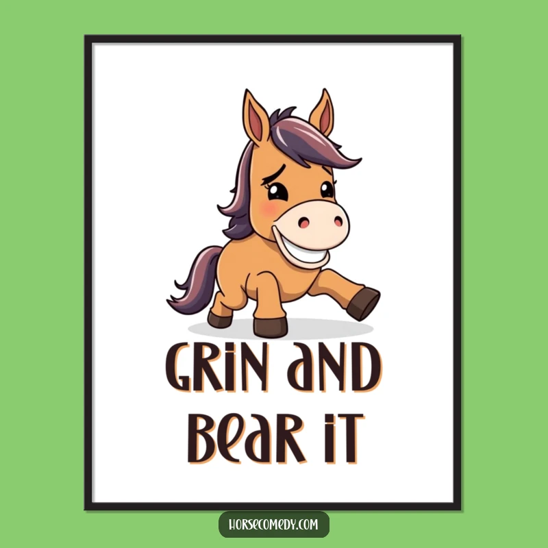 Funny Free Printable Wall Art: Goofy Horse Fail & Grin, Quirky Downloadable Art!