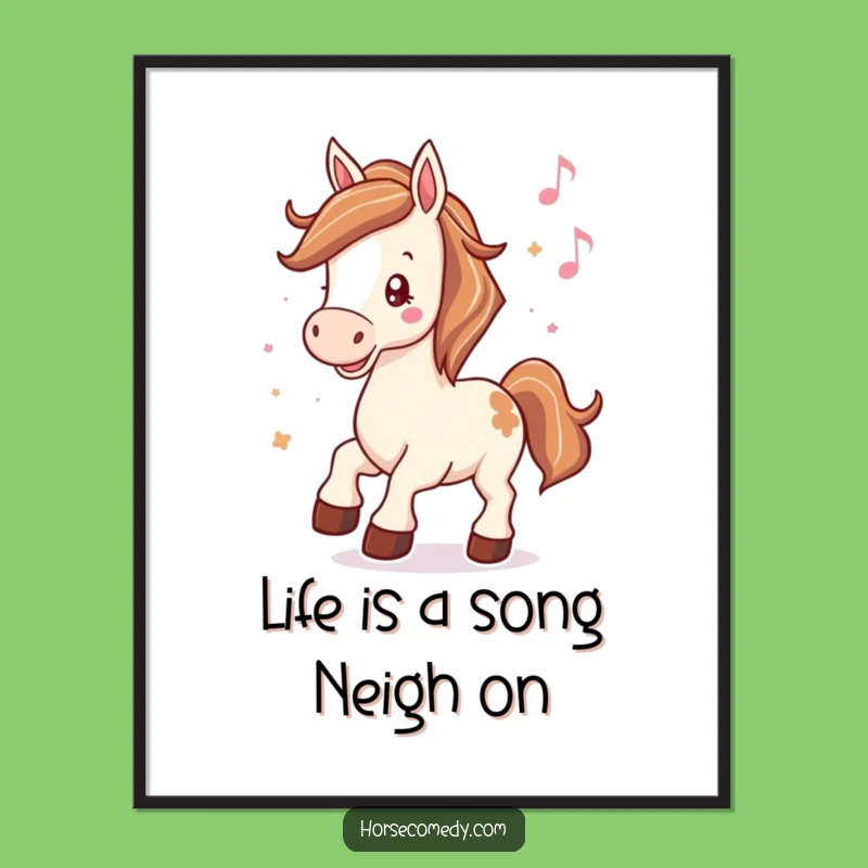 Free Printable Horse Wall Art: Joyful Equine Dancing to Music Funny Downloadable Decor
