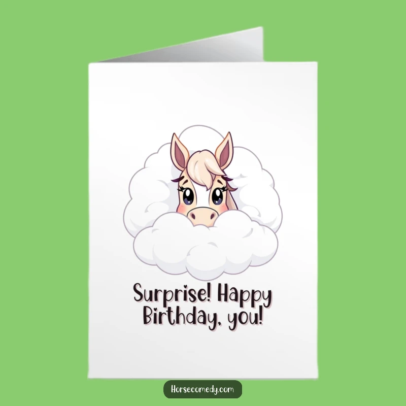 Free Printable Birthday Card: Peek-a-Boo Horse for a Whimsical Downloadable Gift