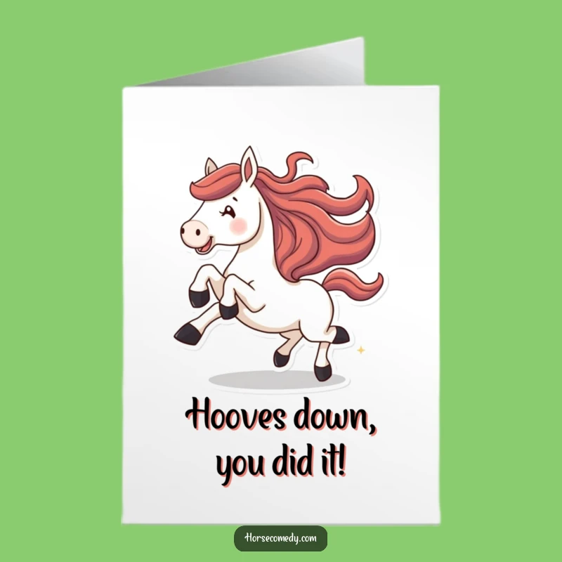 Free Printable Congrats Card Horse Gallop Kicking Gift Downloadable