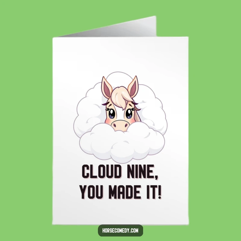 Free Printable Congrats Card: Peek-a-Boo Horse for a Sweet Downloadable Gift