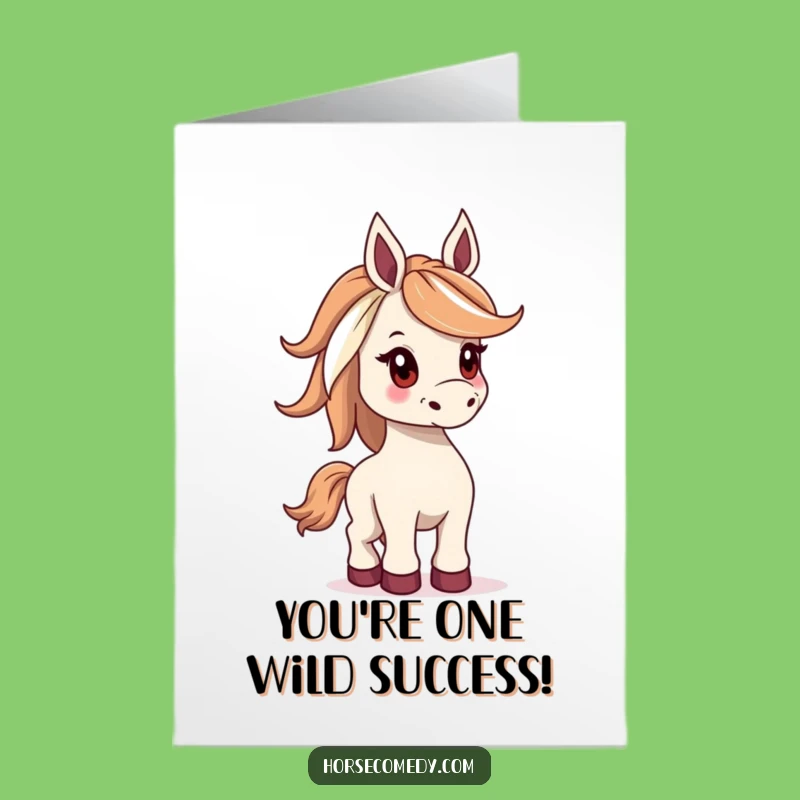Free Printable Congrats Card: Playful Horse Buck, Funny Achievement Gift