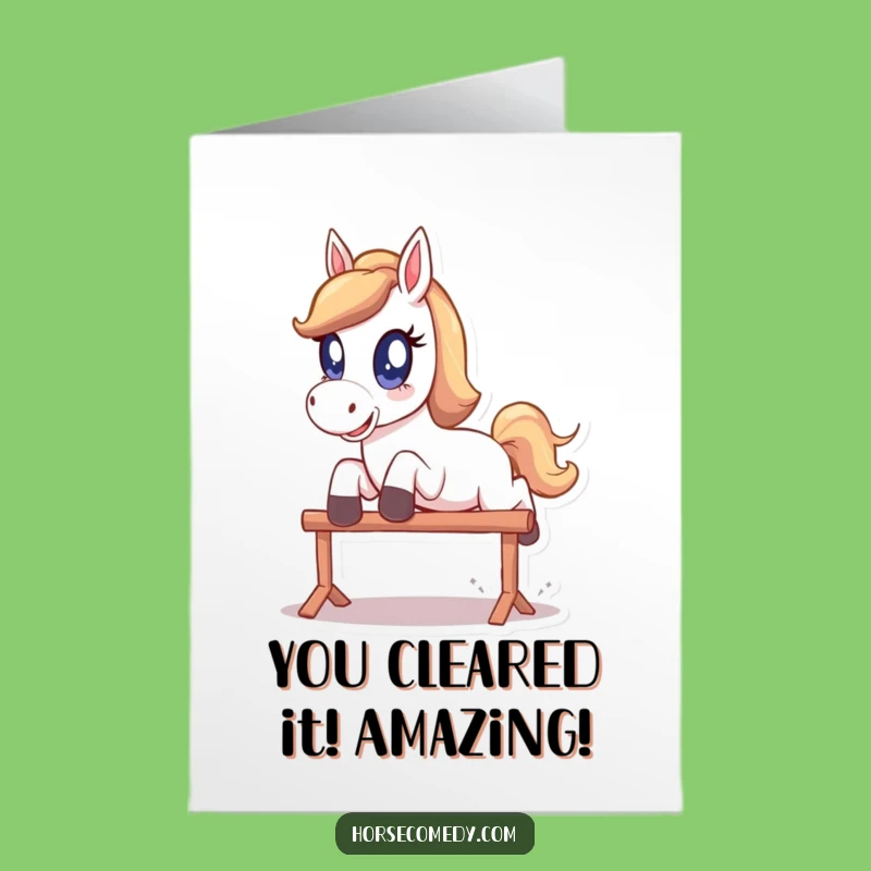 Free Printable Funny Horse Sparkle Eyes Congrats Card - Playful Downloadable Gift