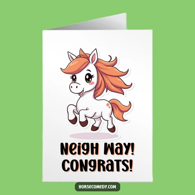 Free Printable Horse Congrats Card: Joyful Prance Downloadable for Big Achievements