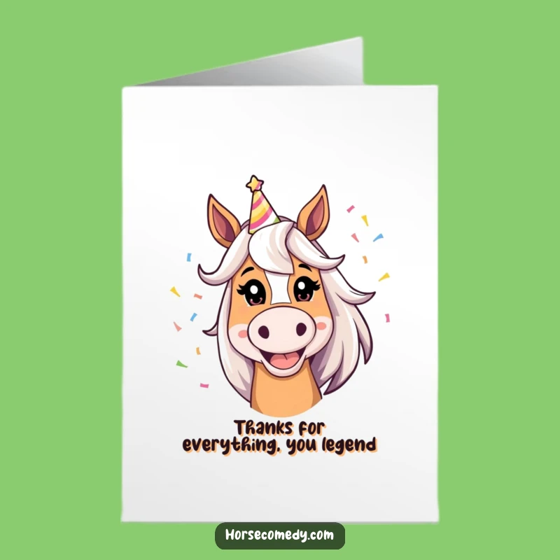 Free Printable Funny Horse Thank You Card - Grateful Downloadable for a Chuckle
