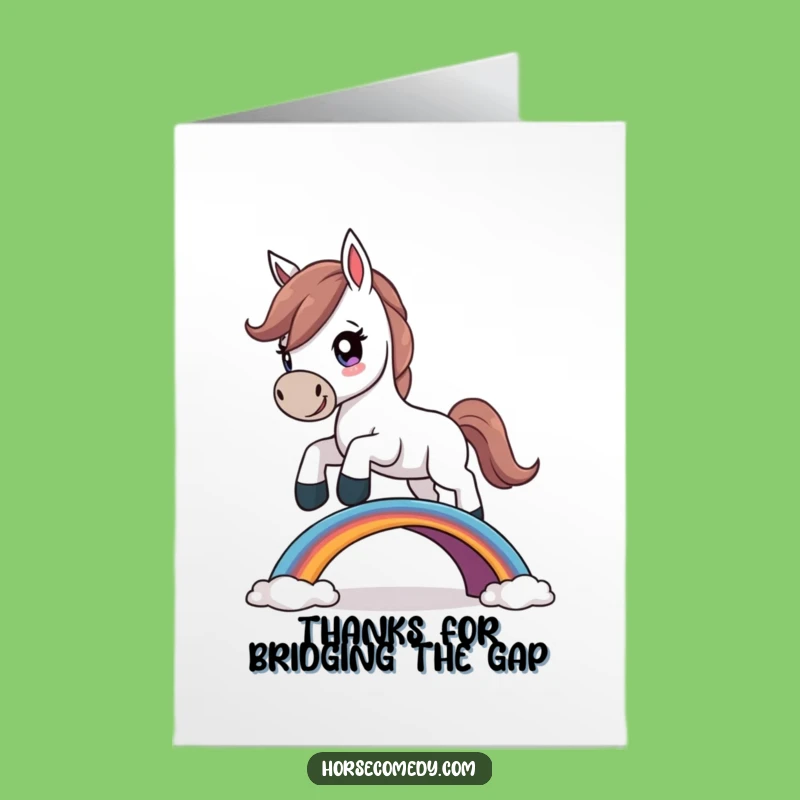 Free Printable Thank You Card: Determined Horse & Rainbow Bridge - Inspiring Downloadable Gift