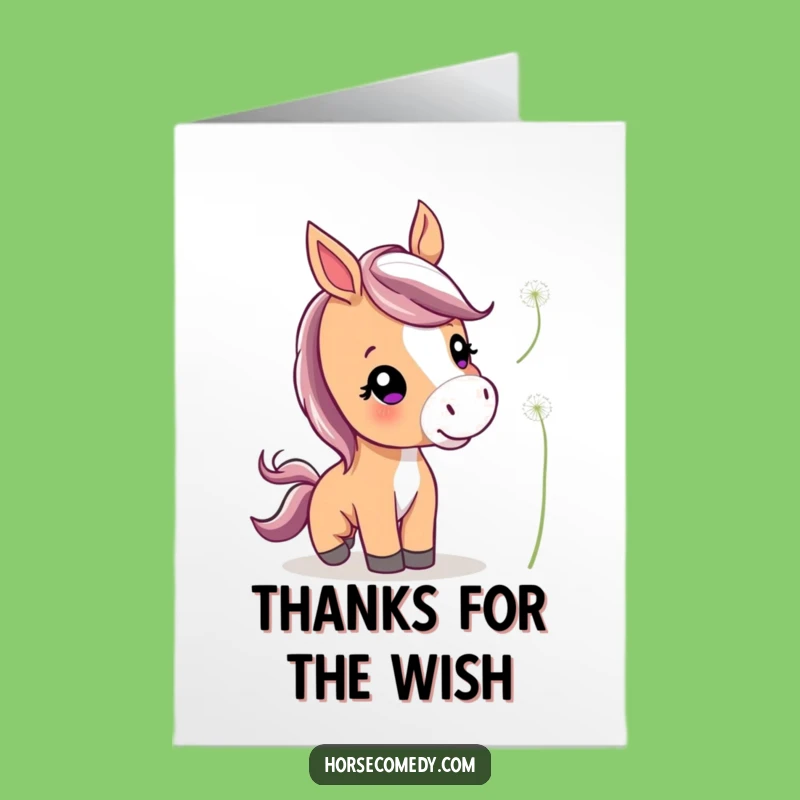 Free Printable Thank You Card: Horse Dandelion - Funny Downloadable