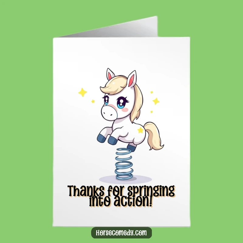 Free Printable Thank You Card Horse Spring Stars Gift Downloadable
