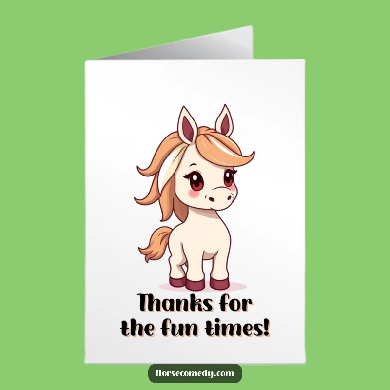 Free Printable Thank You Card: Playful Horse Buck, Funny Thanks Gift
