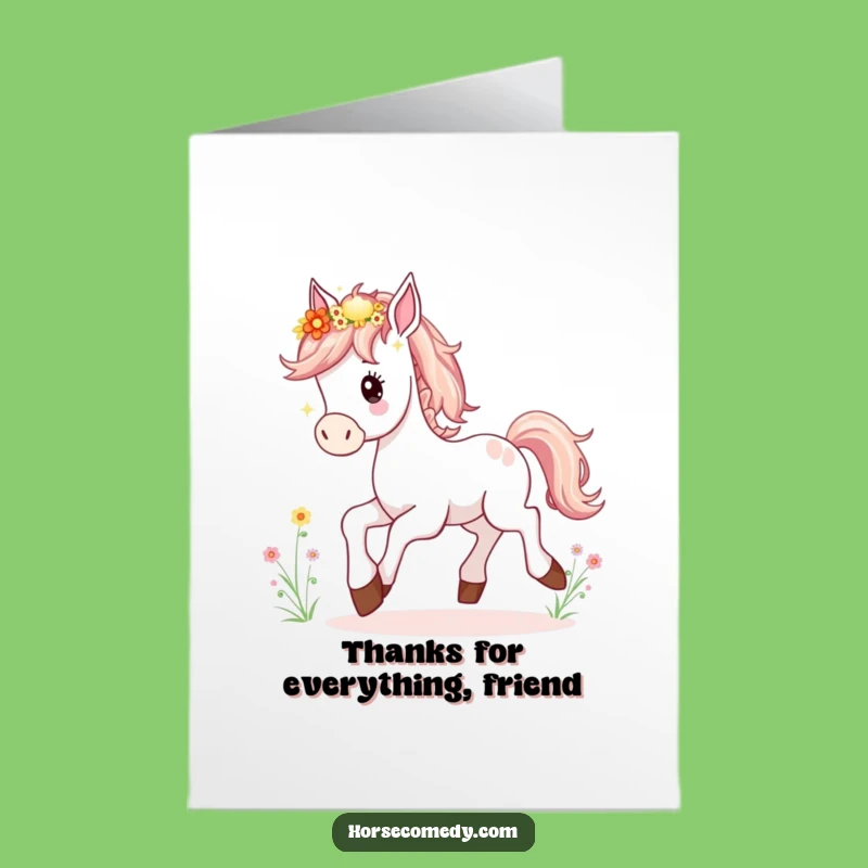 Free Printable Thank You Card: Prancing Foal - Funny Downloadable