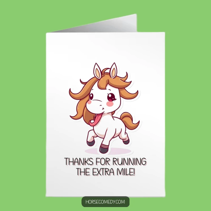 Free Printable Thank You Card: Happy Horse Galloping, Fun Downloadable Appreciation Gift