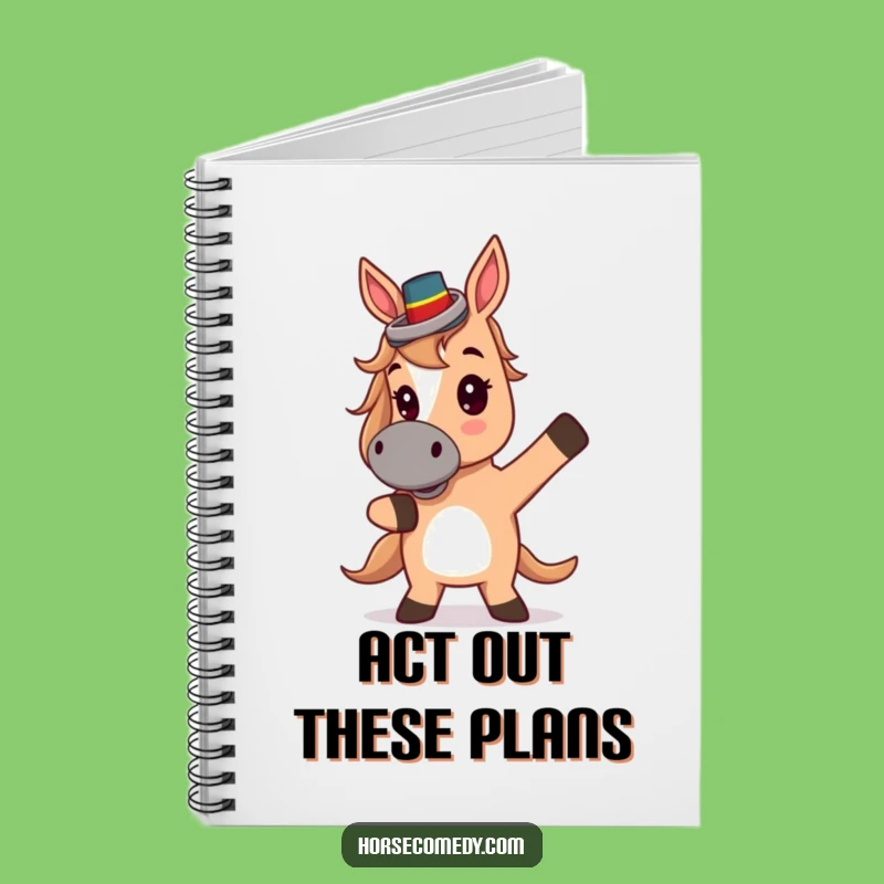 Funny Top Hat Horse Notebook - Theatrical Pose Journal, Perfect Funny Gift for Writers