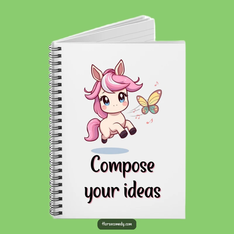 Funny Horse Music Butterfly Notebook: Twinkling Journal, Hilarious Musician Gift