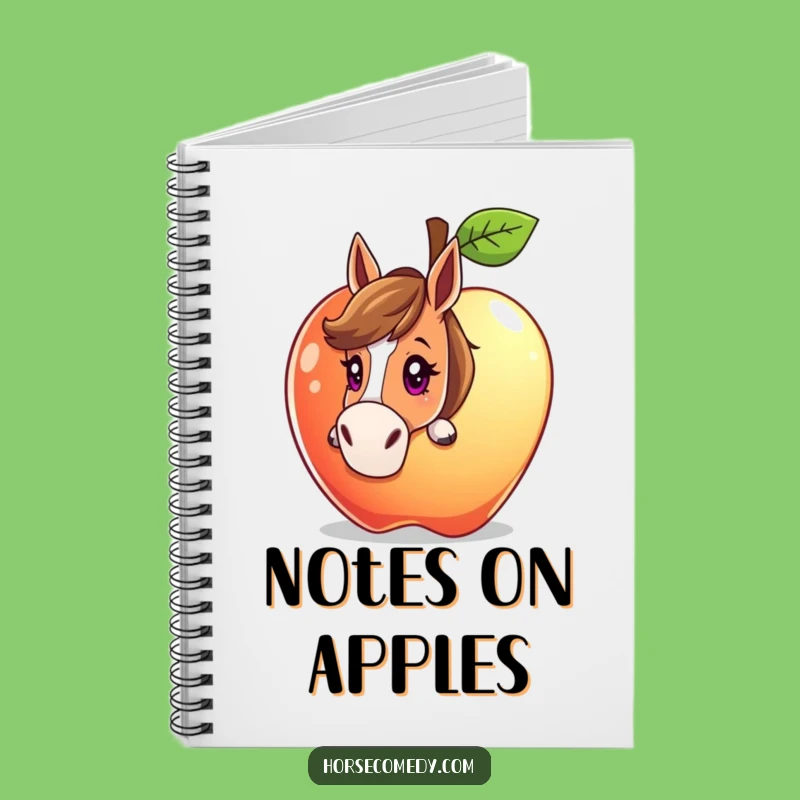 Funny Curious Horse Apple Notebook: Jot Down Your Discoveries