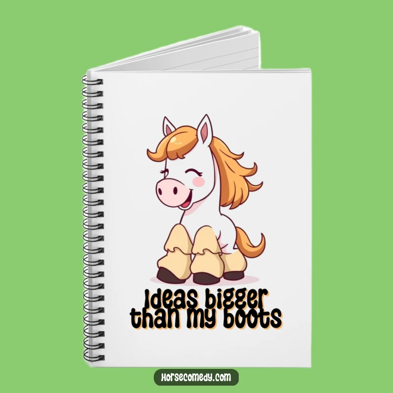 Funny Giggle Horse Notebook with Floppy Boots, Journaling Fun Gift