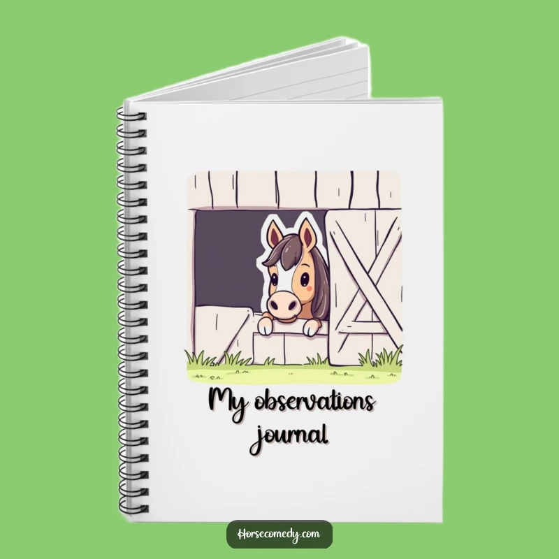Funny Horse Barn Peek Notebook: Jot Down Secrets, Hilarious Gift for Equestrians