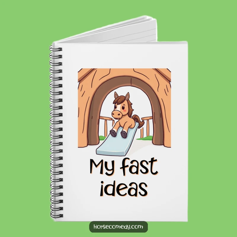 Funny Horse Sliding Down Slide Notebook - Capture Your Fun Ideas