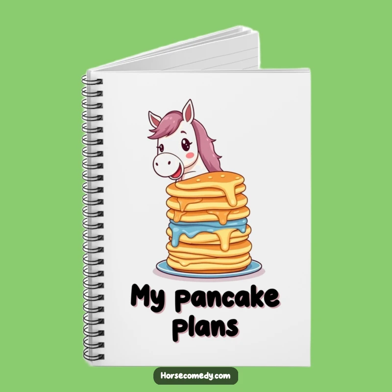 Funny Delighted Horse Pancake Notebook - Journal Your Ideas & Hilarious Gift