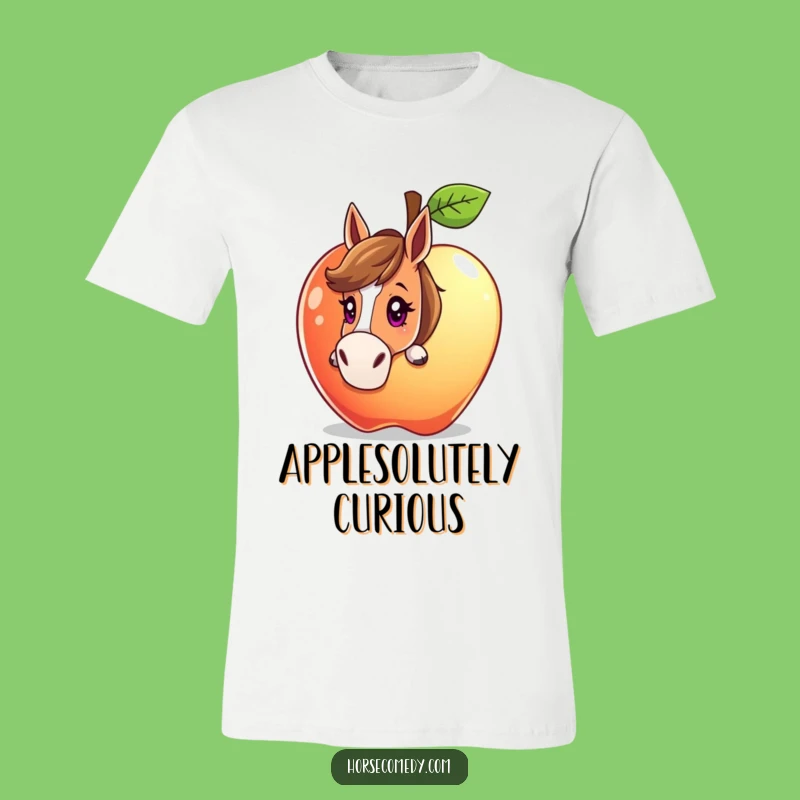 Funny Curious Horse Apple T-Shirt: Wear Your Intrigue with Style