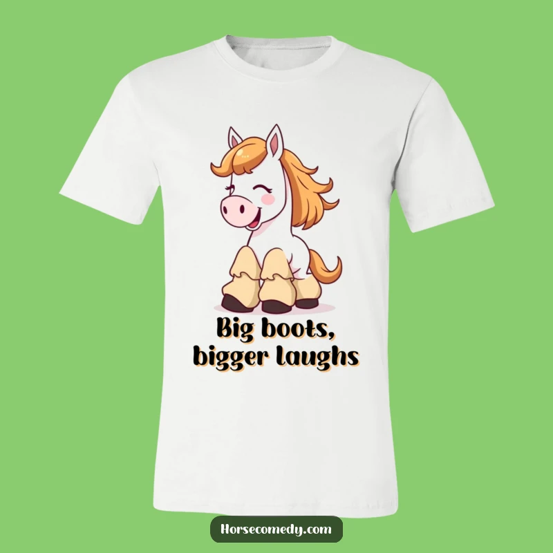 Funny Horse Giggle T-Shirt with Floppy Boots, Ultimate Comical Apparel Gift