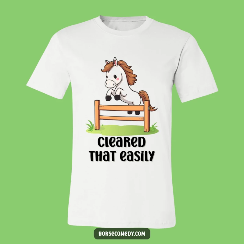 Funny Leaping Horse Fence T-Shirt: Show Your Athletic, Comical Spirit