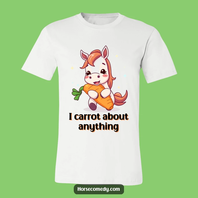 Funny Happy Horse Carrot Devourer T-Shirt - Hilarious Joyful Gift for Equestrians
