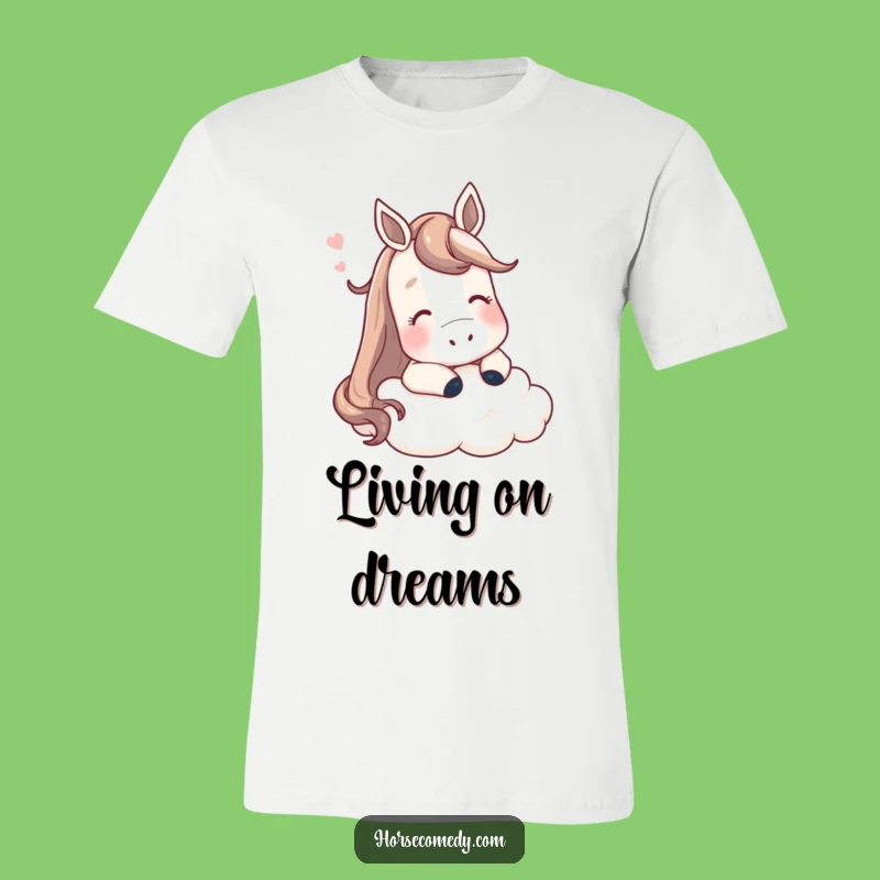 Funny Horse Cloud T-Shirt: Contented Equine Dreamer - Relaxing Gift