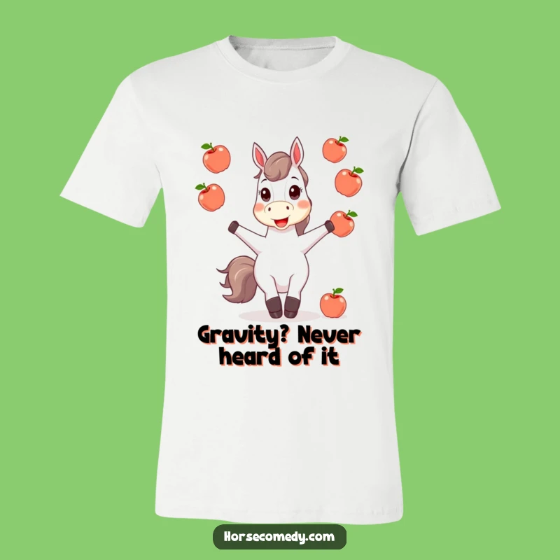 Funny Horse Juggling Apples T-Shirt - Hilarious Cartoon Gift for Animal Lovers