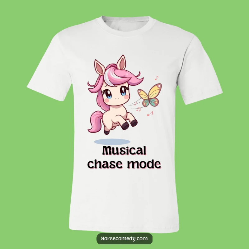Funny Horse Music Butterfly T-Shirt: Twinkling Eyes Tee, Hilarious Musician Gift