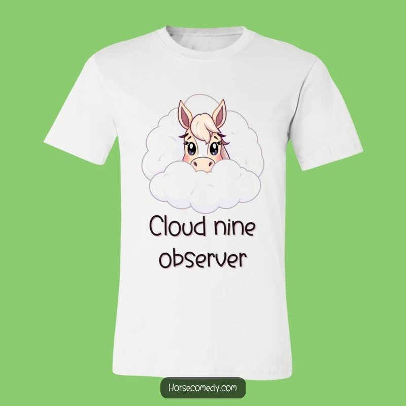 Funny Peeking Horse Cloud T-Shirt: Show Your Curious Side!