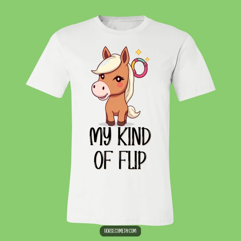 Funny Winking Horse T-Shirt: Playful Horseshoe Toss Tee for Fun